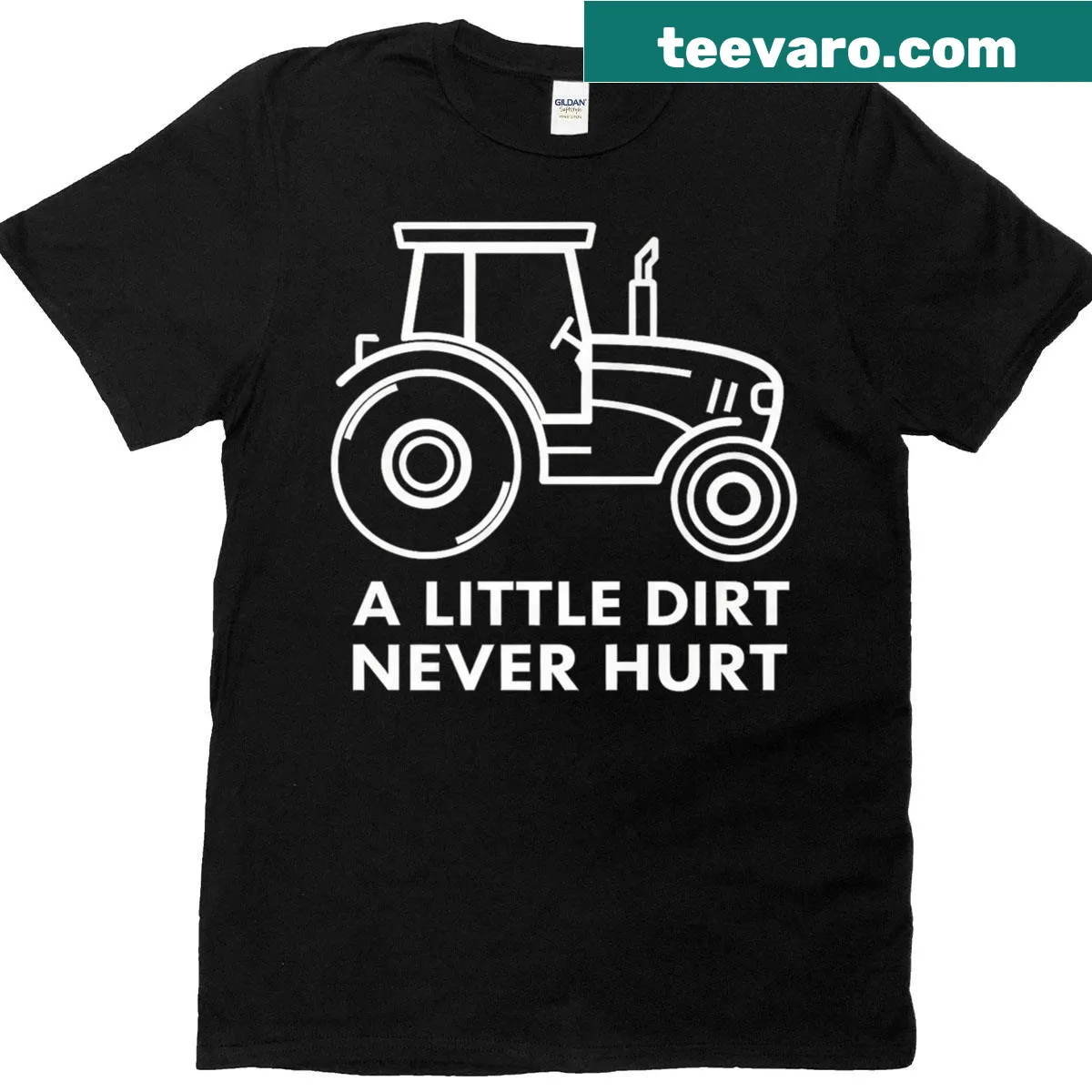 Cute red tractor graphic on a t-shirt — on a men's t-shirt
