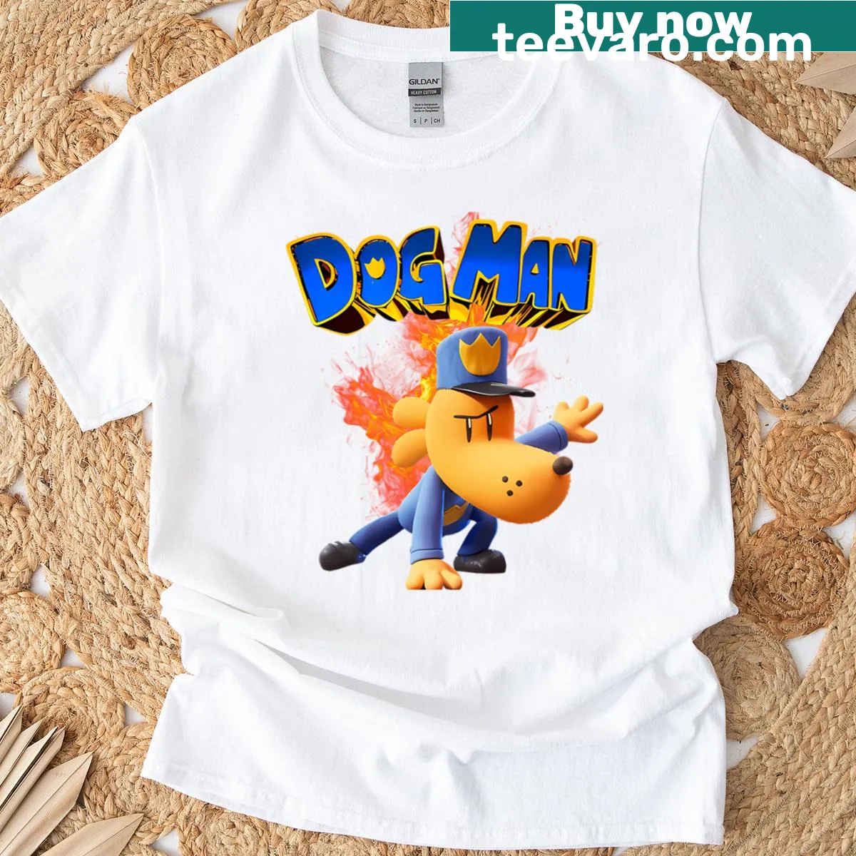 Illustrated t-shirt featuring a funny animation theme for kids — on a men's t-shirt