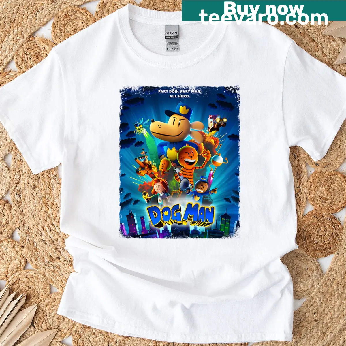 Playful animation-themed T-shirt for kids — on a men's t-shirt