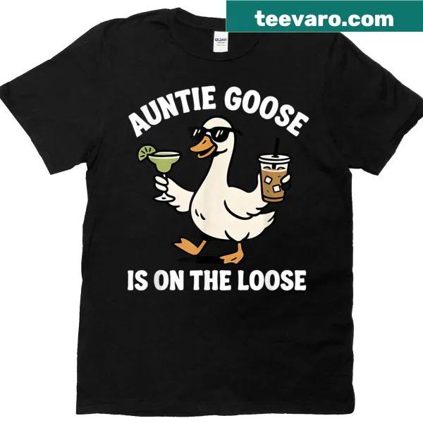 Funny goose-themed t-shirt with playful illustration