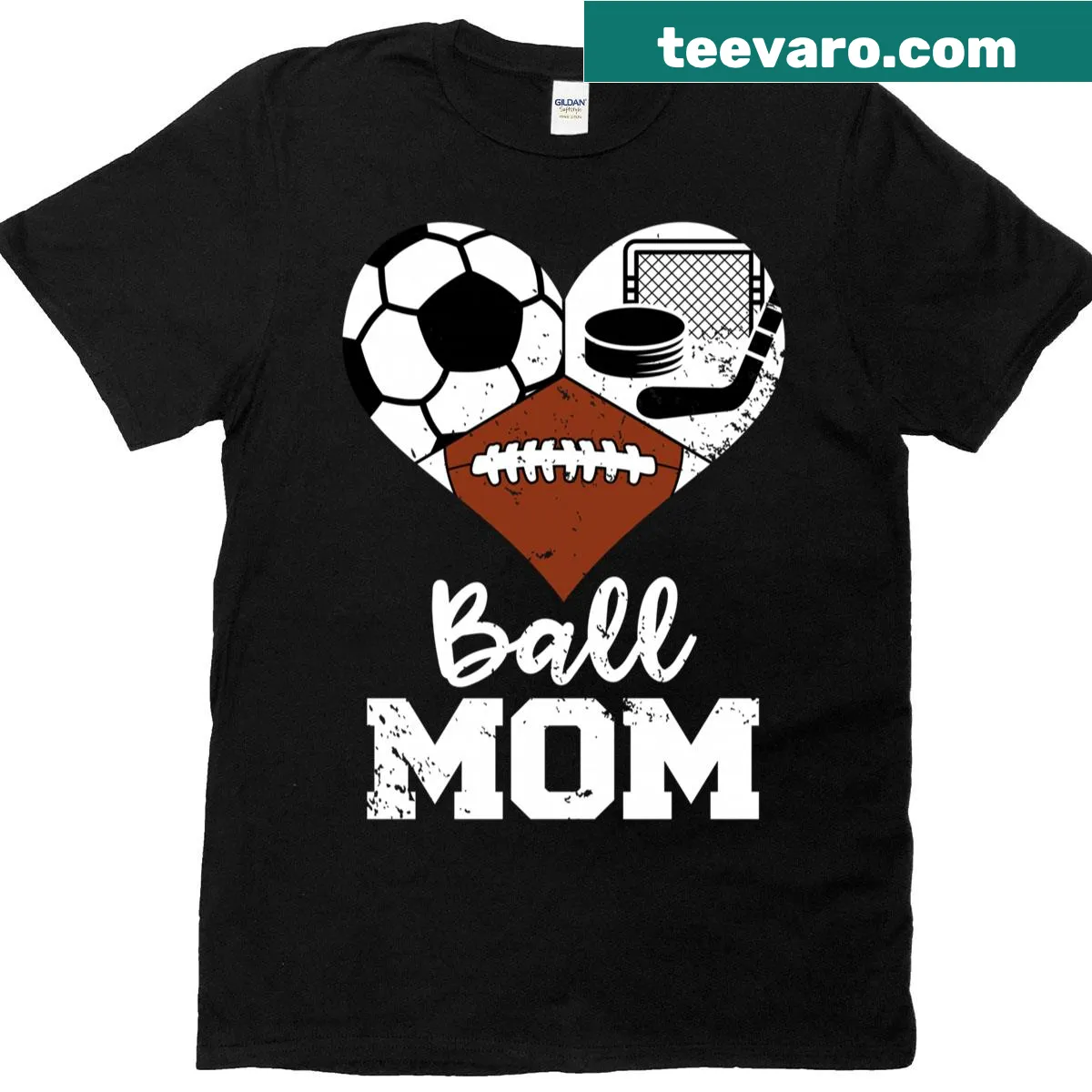 Funny Ball Mom t-shirt with sporty text — on a men's t-shirt