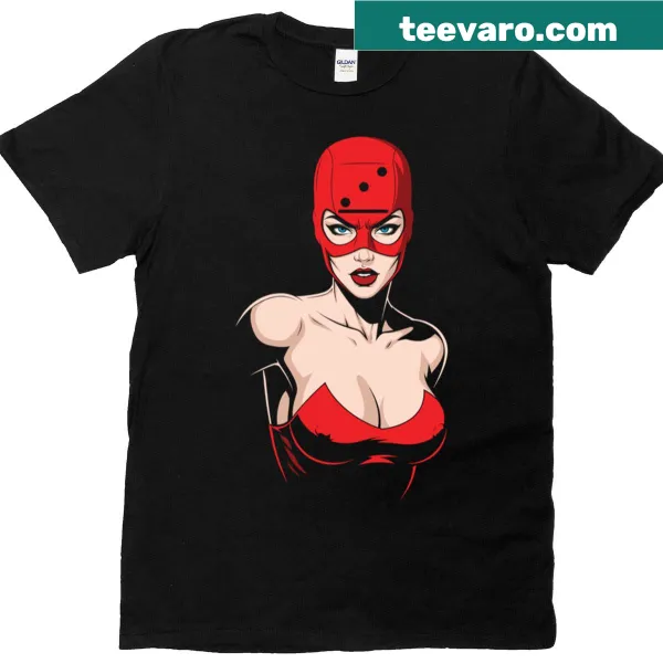 Illustration of a bold female warrior on a T-shirt.