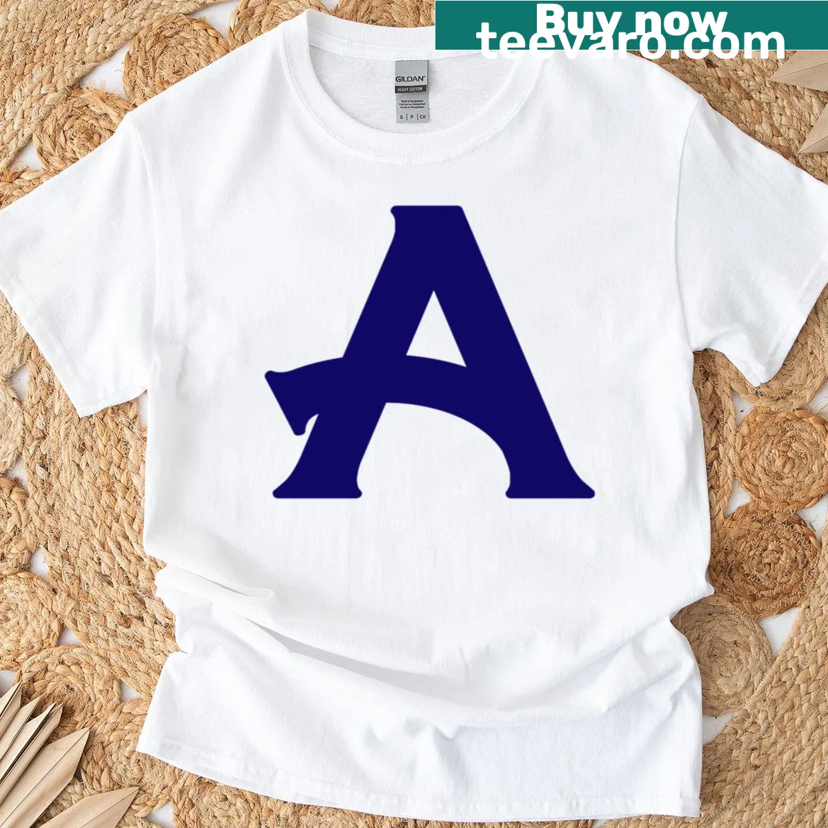 Oversized T-shirt featuring a bold letter A design — on a men's t-shirt