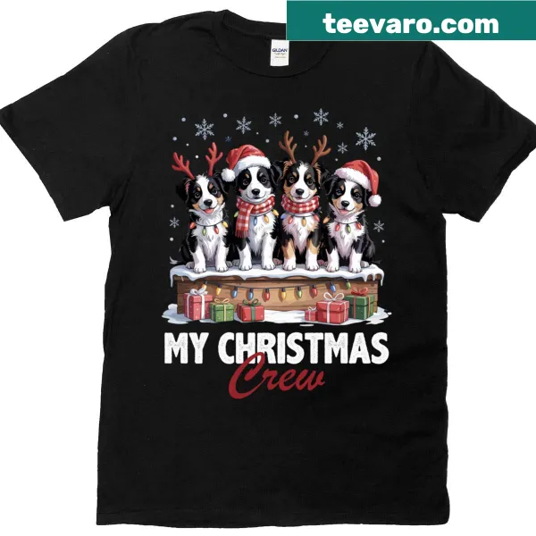 Funny Christmas Border Collie graphic T-shirt for dog lovers
