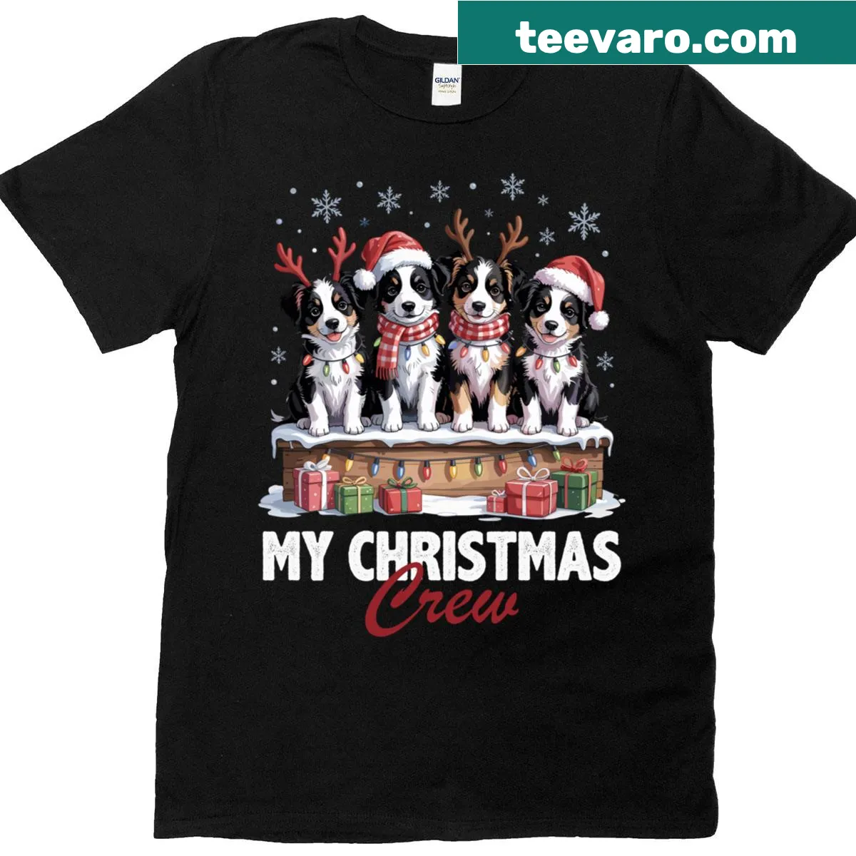 Funny Christmas Border Collie graphic T-shirt for dog lovers — on a men's t-shirt