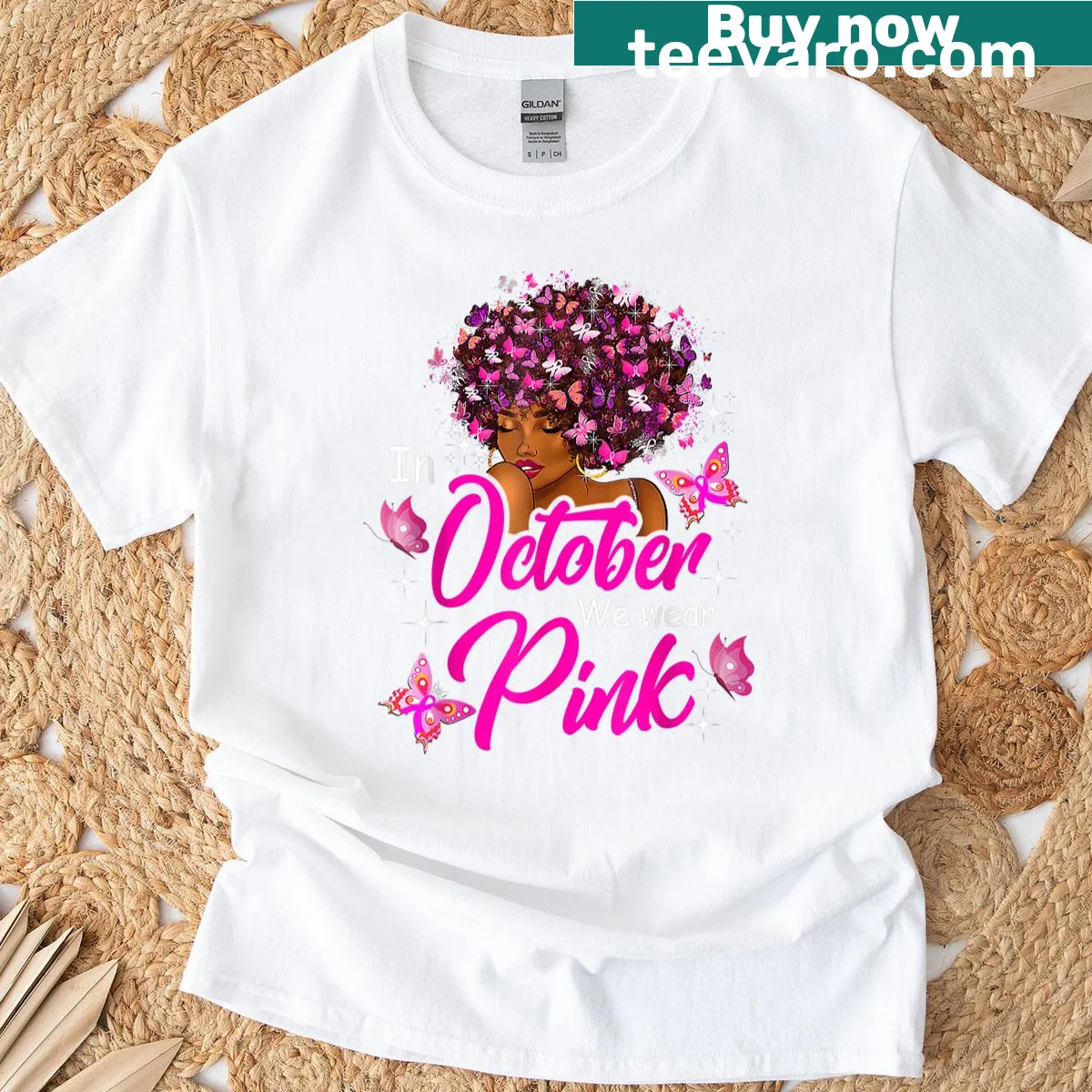 Breast cancer awareness t-shirt for women with supportive message — on a men's t-shirt