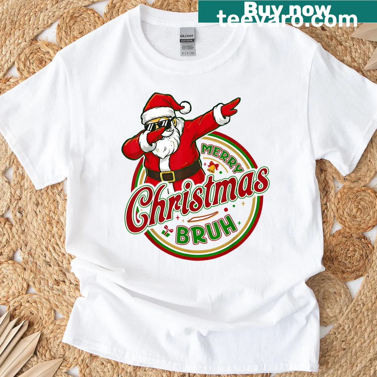Funny meme-inspired Christmas t-shirt for teens — on a men's t-shirt
