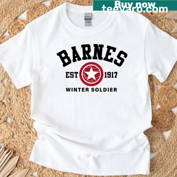 Vintage-style T-shirt featuring Bucky Barnes as Winter Soldier