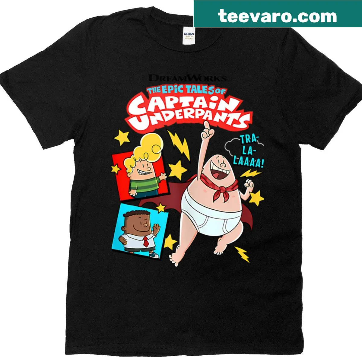 Retro cartoon superhero graphic on a T-shirt — on a men's t-shirt