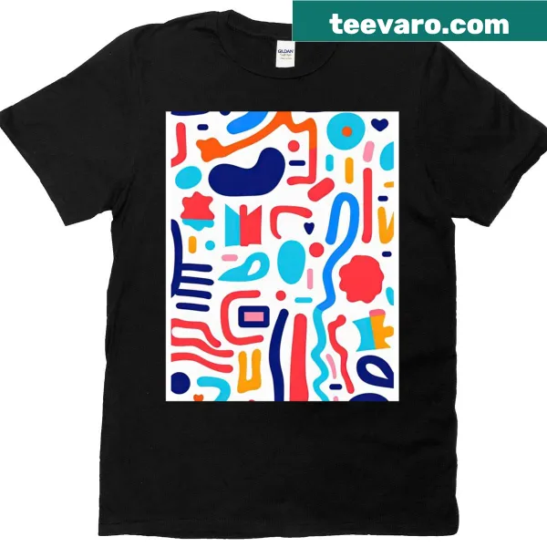 Abstract geometric pattern graphic on a T-shirt