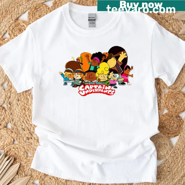 Retro comic strip superhero design T-shirt with playful illustrations