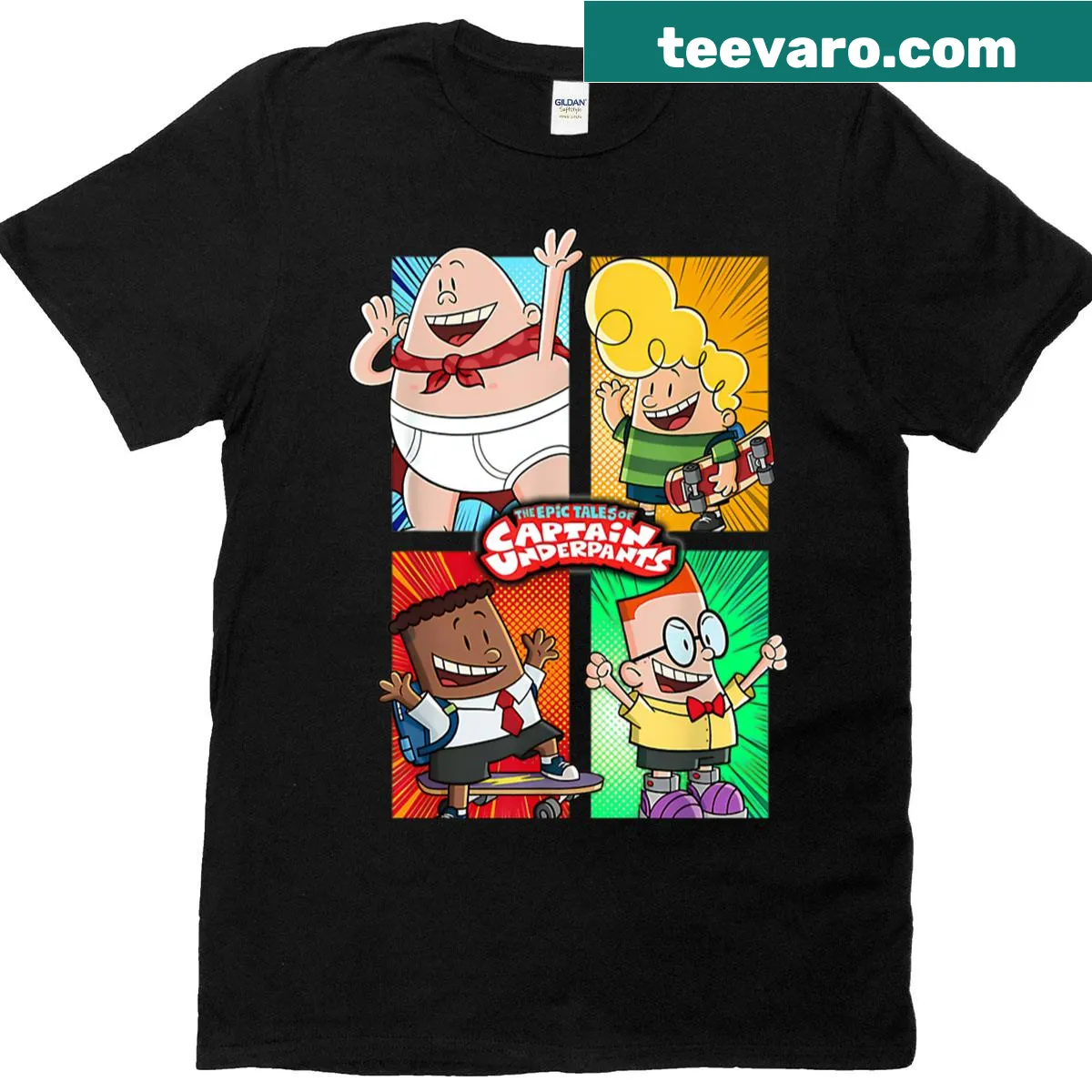 Retro cartoon superhero graphic on a playful t-shirt — on a men's t-shirt