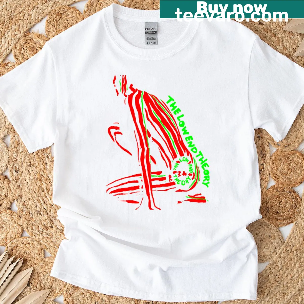 Vintage 90s concert tour logo T-shirt for rock music fans — on a men's t-shirt