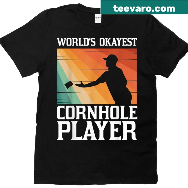 Playful cornhole design graphic on a t-shirt