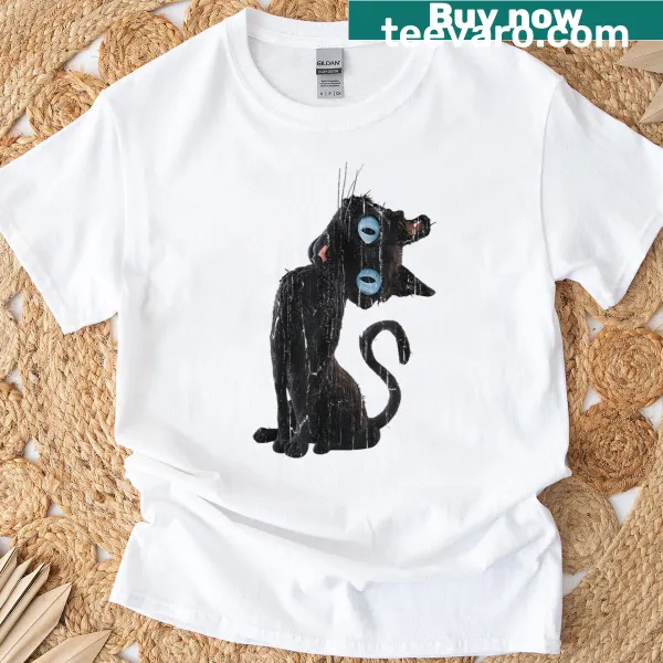 Cute T-shirt featuring the Coraline cat design