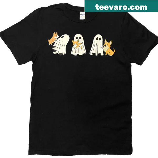 Cute corgi ghost T-shirt for Halloween