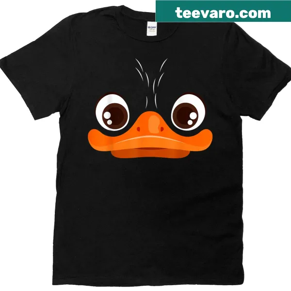 Adorable duck face graphic on a Halloween-themed kids t-shirt