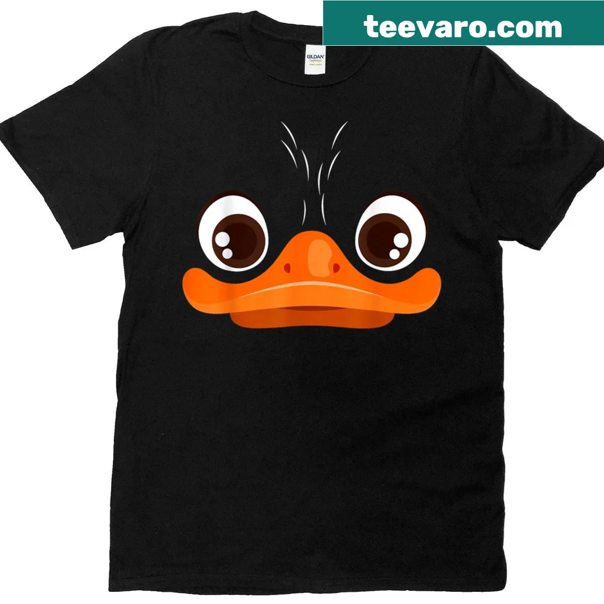 Adorable duck face graphic on a Halloween-themed kids t-shirt — on a men's t-shirt