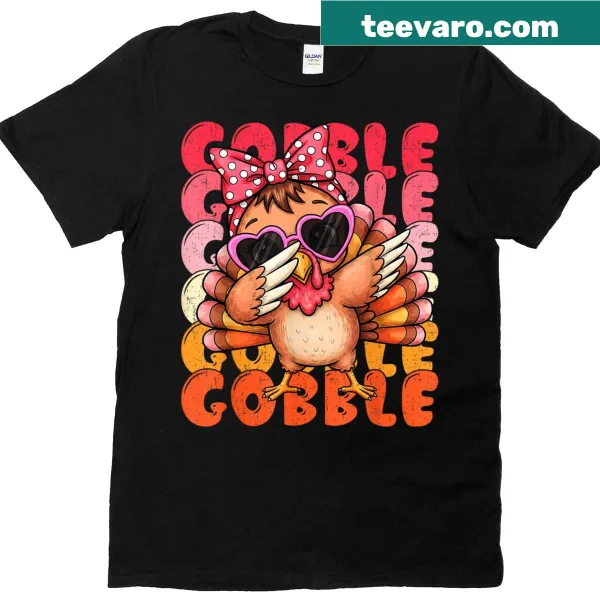 Thanksgiving T-shirt with a cute dabbing turkey illustration