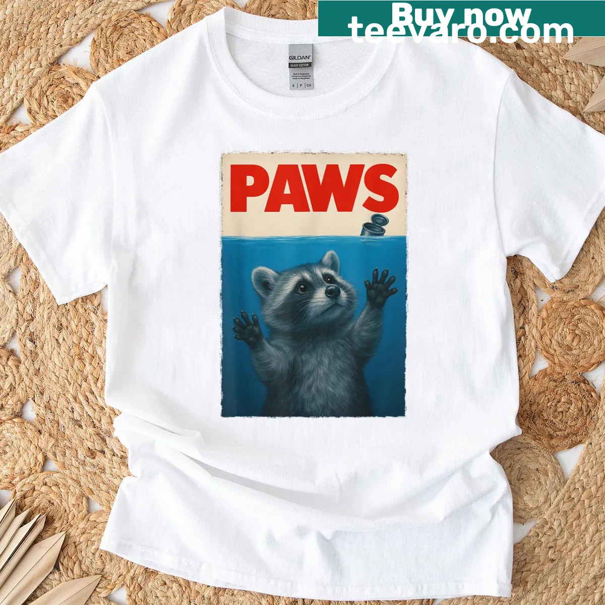 Funny raccoon illustration on a cute novelty T-shirt — on a men's t-shirt