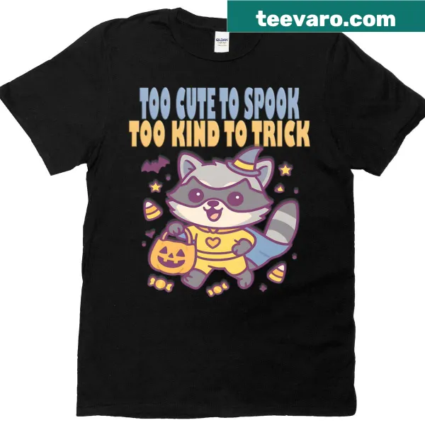T-shirt featuring a cute raccoon as a Halloween hero