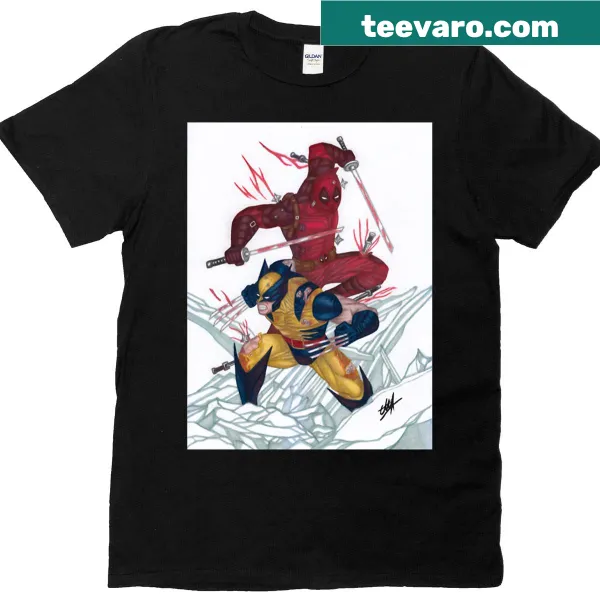Deadpool and Wolverine graphic on a T-shirt