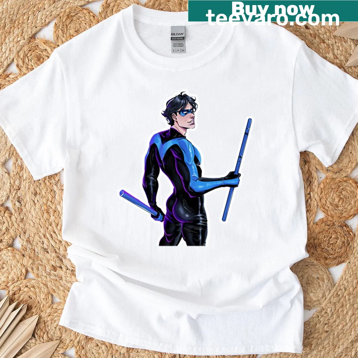 Stylish Dick Grayson Nightwing graphic t-shirt — on a men's t-shirt