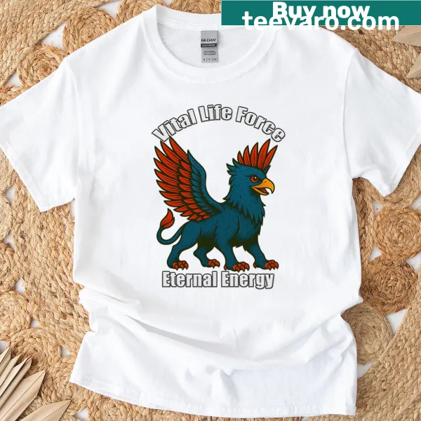 Retro griffin design on a fantasy-themed T-shirt