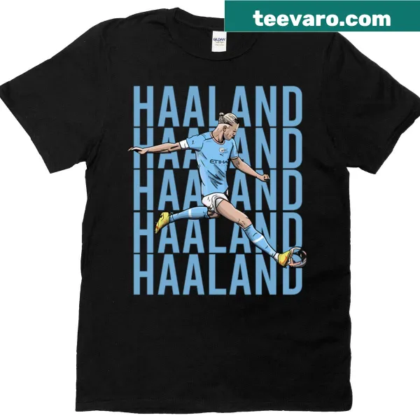 Illustrated T-shirt of Erling Haaland for Manchester City fans