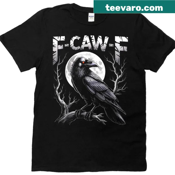 Gothic humor t-shirt featuring a crow and moon with edgy text