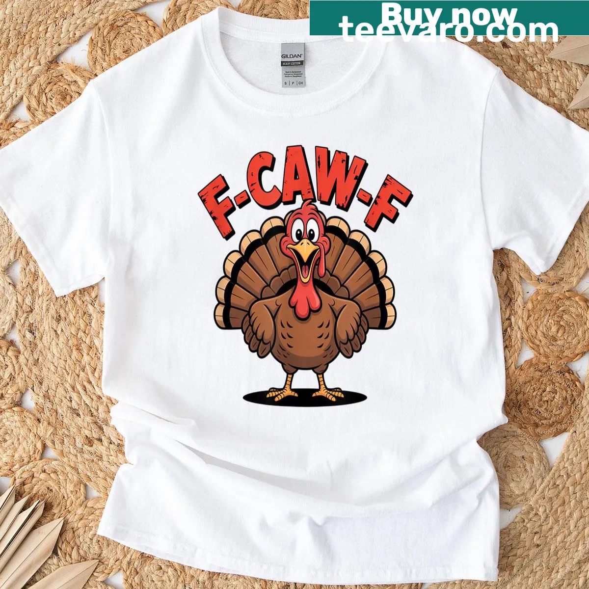 Funny turkey design on a trendy Thanksgiving T-shirt — on a men's t-shirt