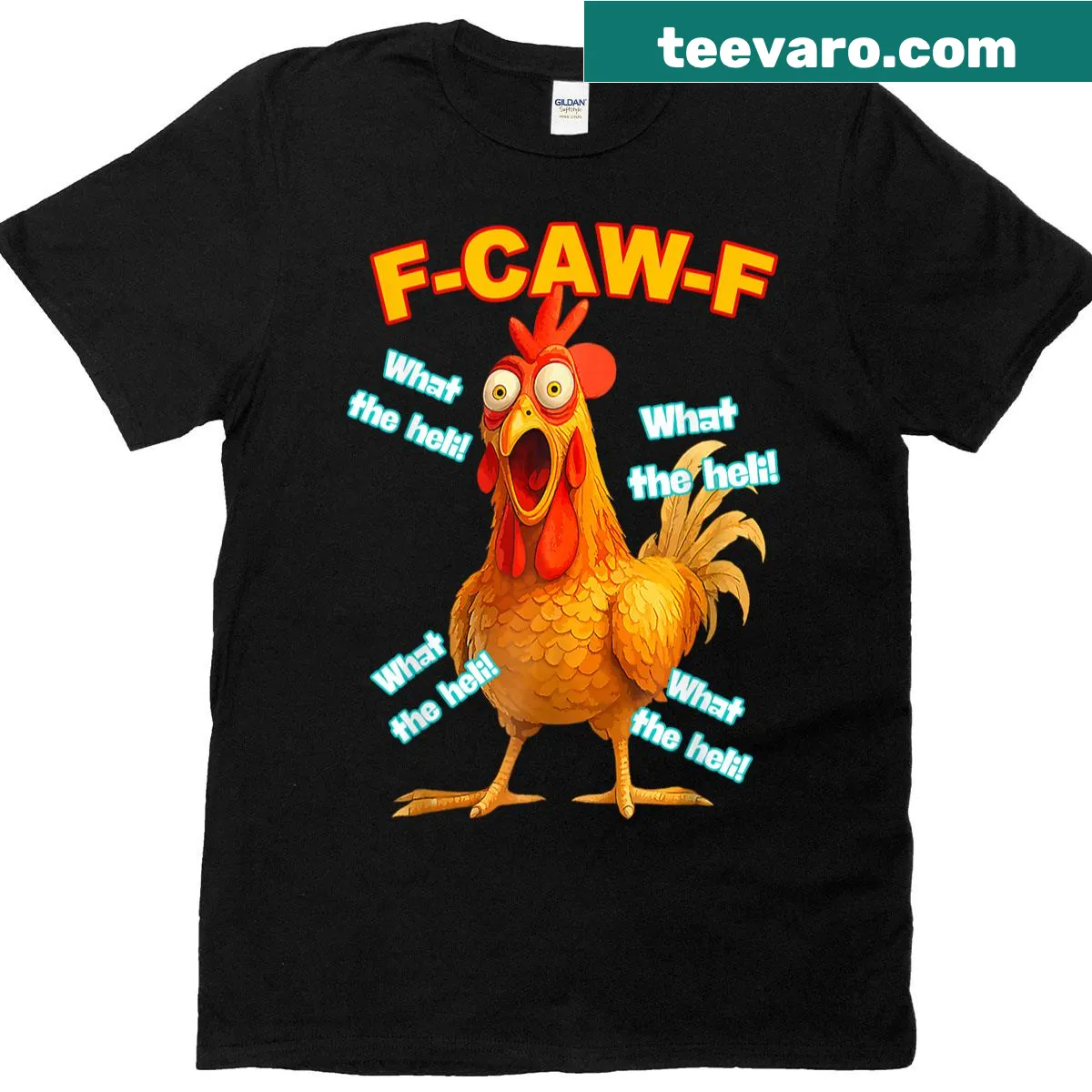 Funny chicken meme vintage t-shirt with humorous text and graphic — on a men's t-shirt