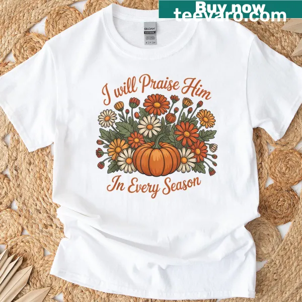 T-shirt with the inspirational phrase 'Fall Jesus' in a stylish font