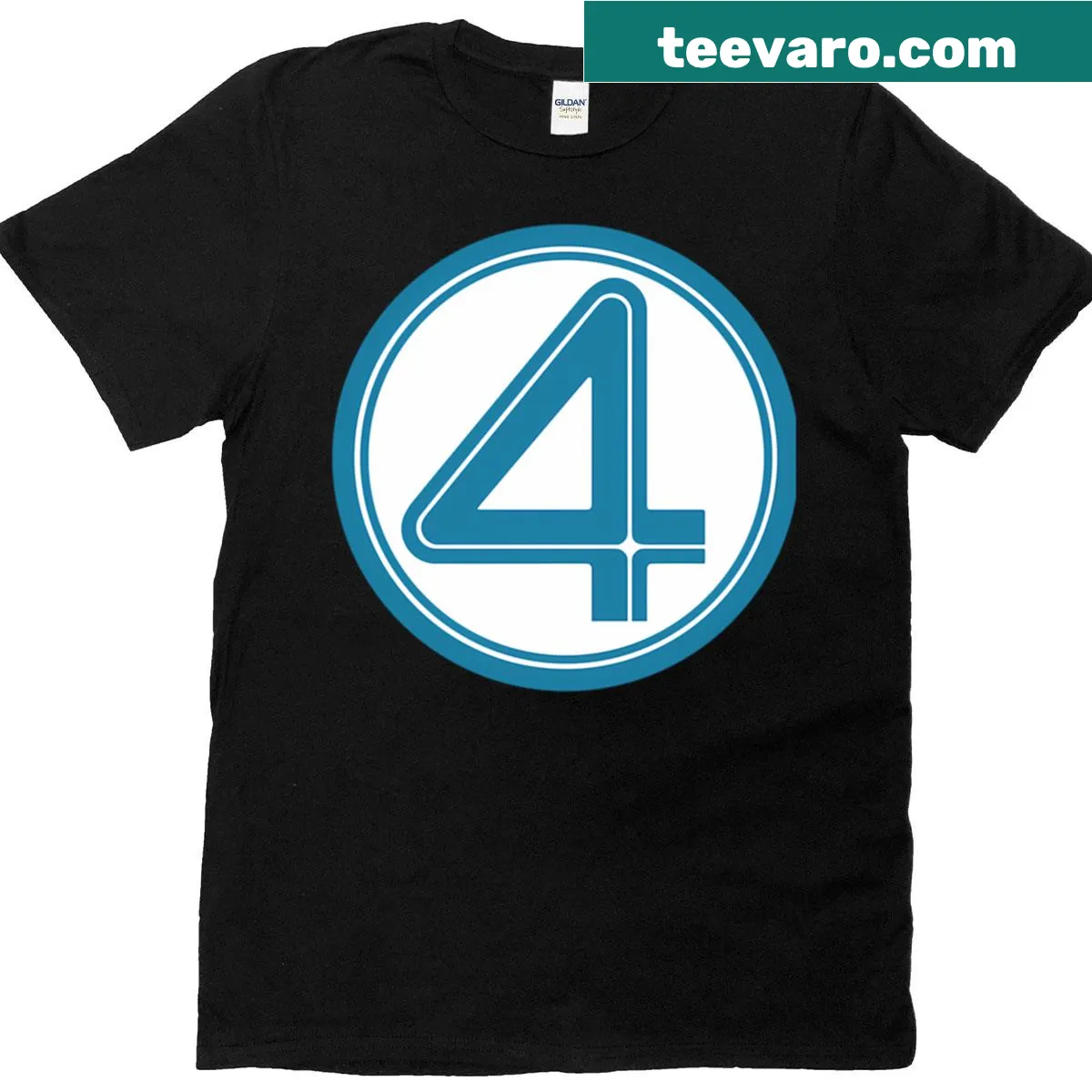 Illustration of the Fantastic Four superheroes — on a men's t-shirt