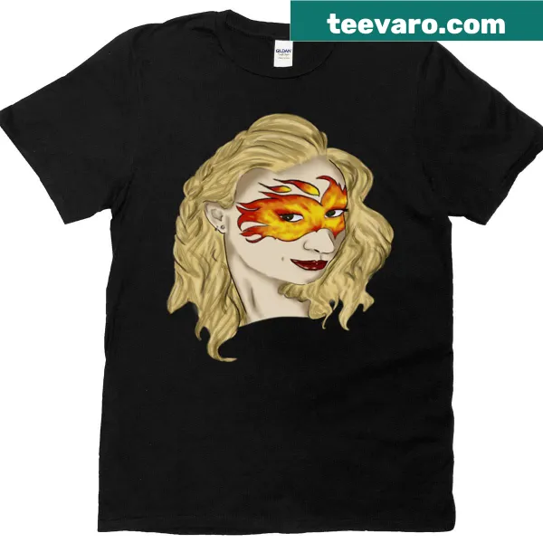 Oversized T-shirt featuring a fire girl graphic