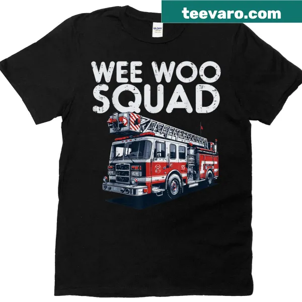 Firefighter truck design T-shirt for Wee Woo Squad fans