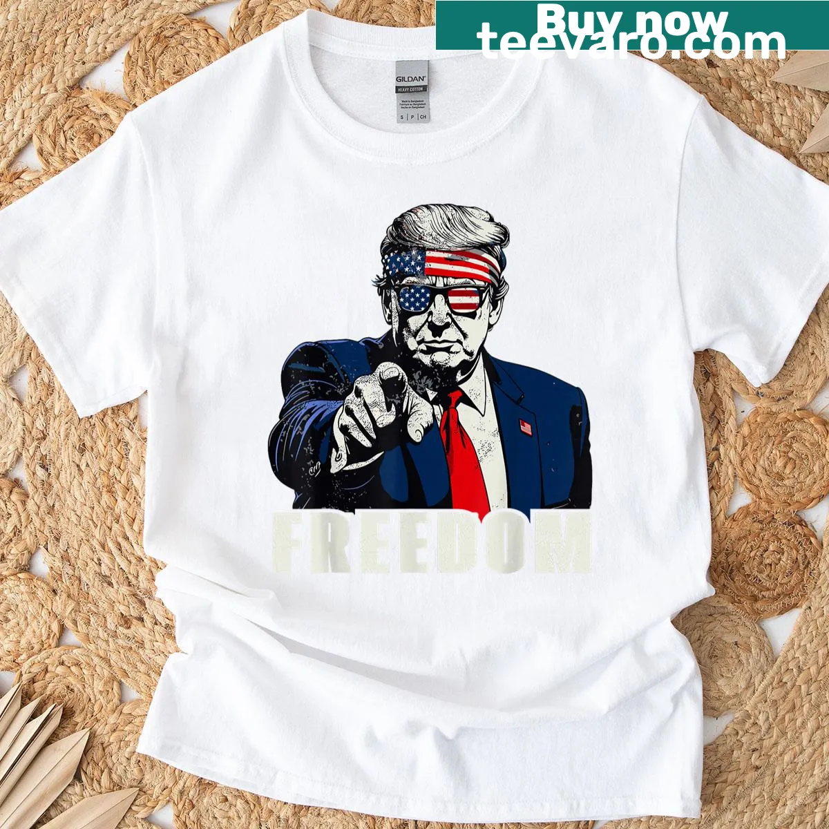 Bold typography T-shirt conveying a message of freedom — on a men's t-shirt