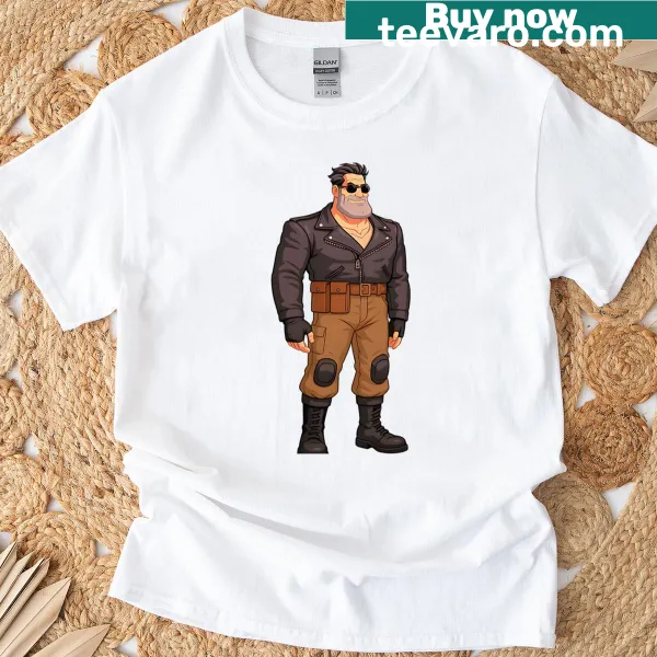 Retro T-shirt featuring Ben from Full Throttle DOS adventure game