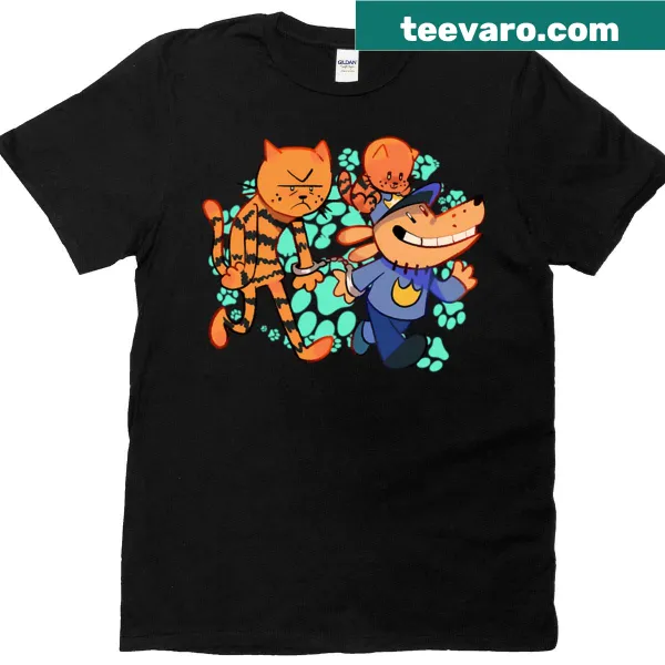 Illustration of animated characters on a kid's T-shirt