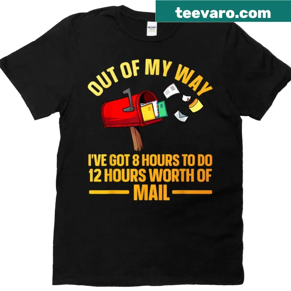 Humorous postal worker t-shirt featuring a witty illustration.