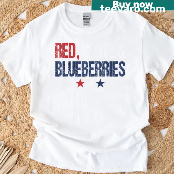 Vintage distressed patriotic T-shirt with funny blueberry design