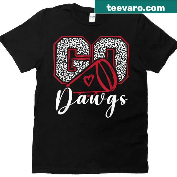 Funny 'Go Dawgs' typography graphic t-shirt for bulldog lovers