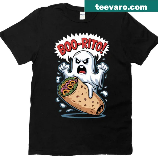 Illustrated burrito ghost graphic with disapproval text for Halloween