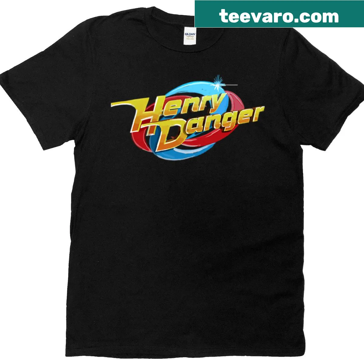 Henry Danger themed t-shirt with playful graphic and the number 1680 — on a men's t-shirt