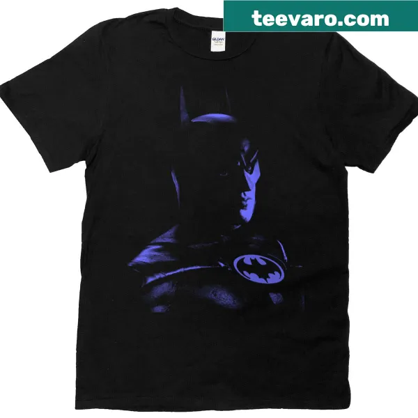 T-shirt featuring an illustration of a brooding hero from the 80s