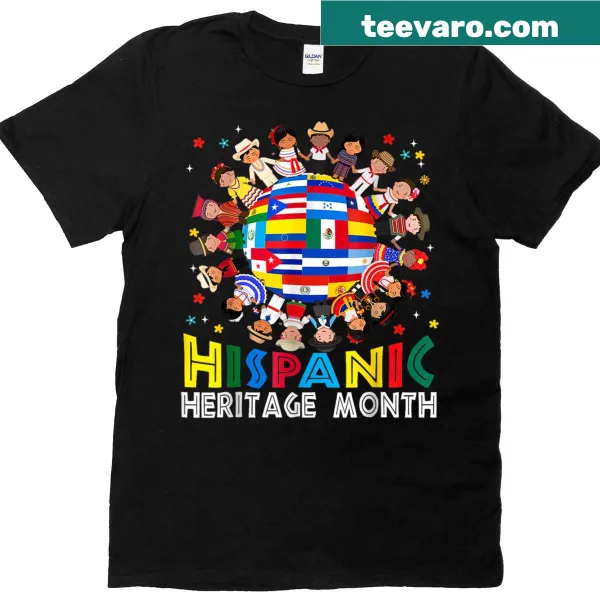 Earth illustration with Latin flag on a kid's T-shirt