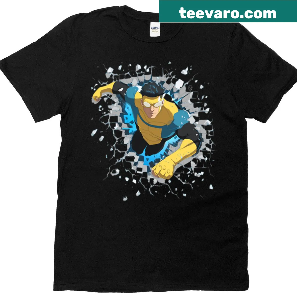 Edgy Homelander graphic t-shirt with blood theme — on a men's t-shirt