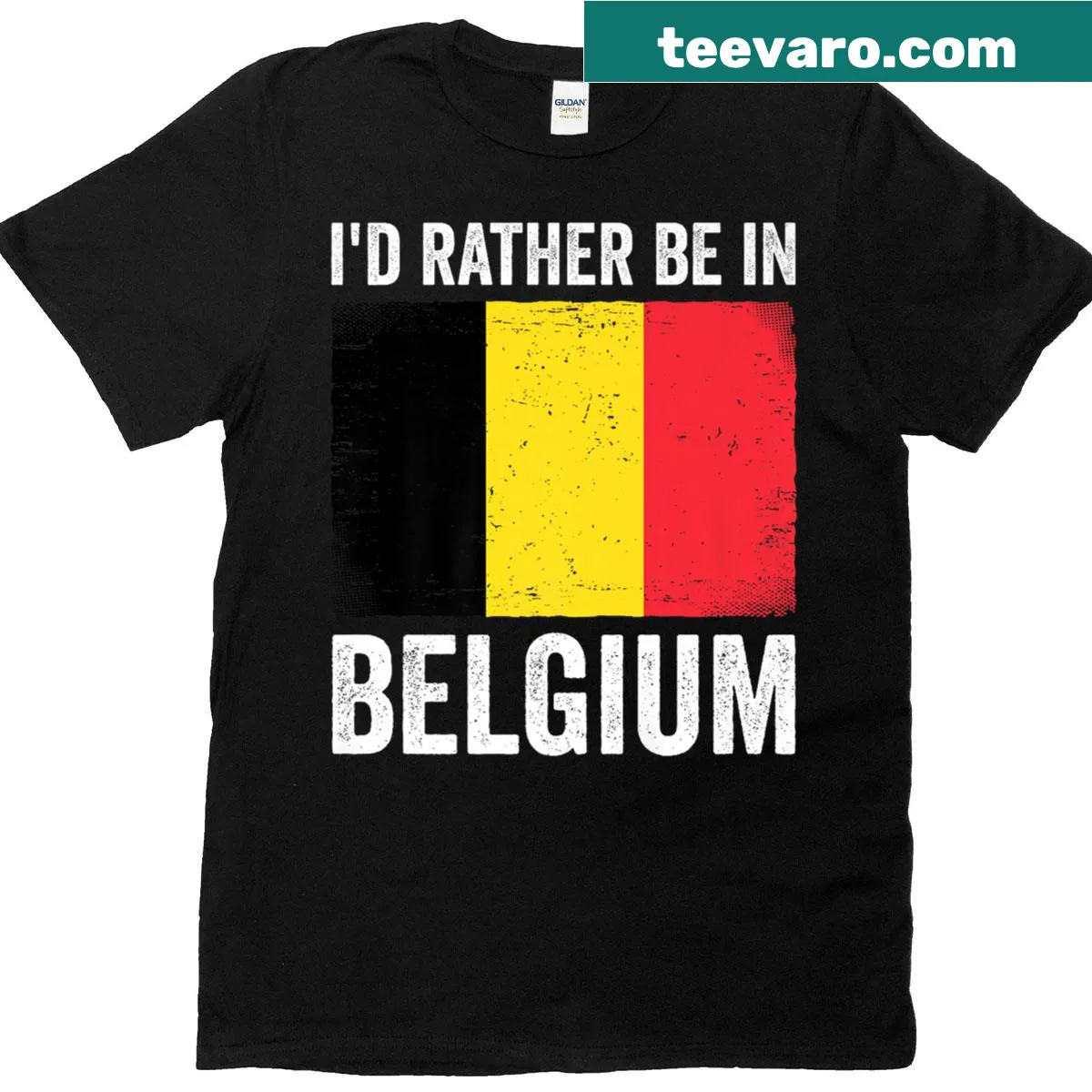 Travel-themed t-shirt expressing desire to be in Belgium — on a men's t-shirt