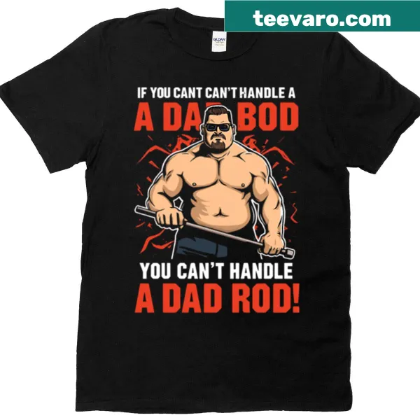 Humorous dad bod t-shirt with playful text