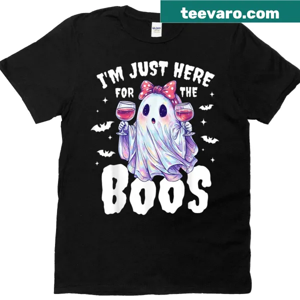 Cute Halloween t-shirt featuring a playful ghost and funny text